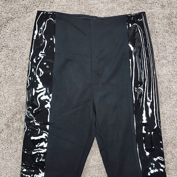 NWT Lysse Side Panel Shiny Lacquer Trim Black Leggings Small - Picture 4 of 8